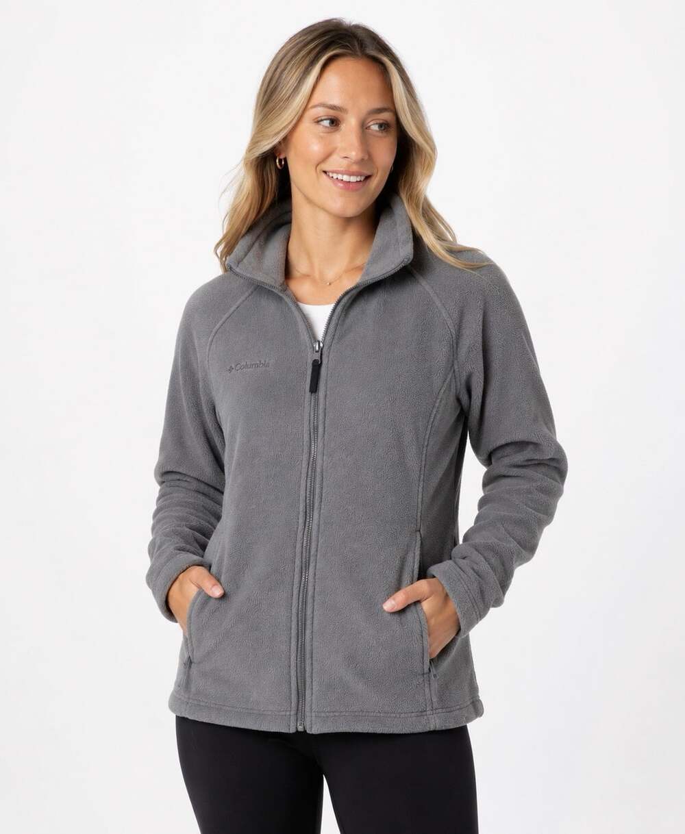 Columbia Women’s Small Gray Fleece Full Zip Interchange Jacket Outdoor